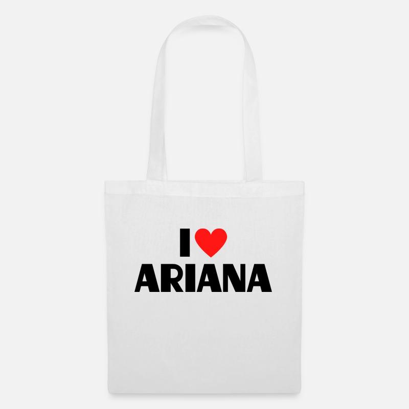 Ich liebe Ariana Herz Grafik Namen Geschenk - Stoffbeutel - Weiß