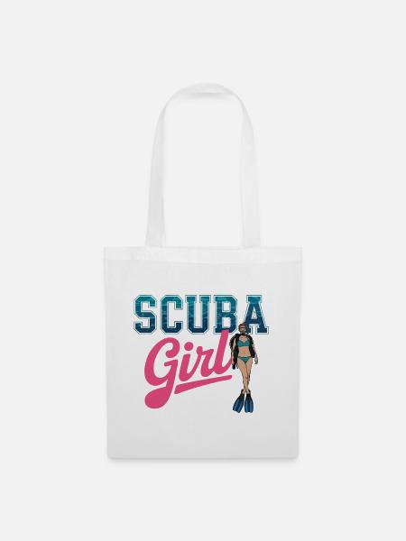 Scuba Girl Tauch-Design - Stoffbeutel - Weiß