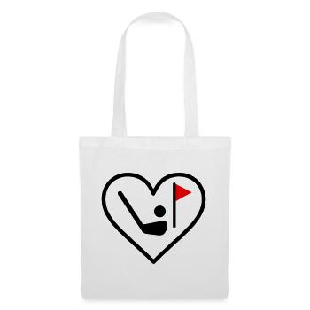 Golf Heart Club Ball Sports Gift - Tote Bag - white - Front