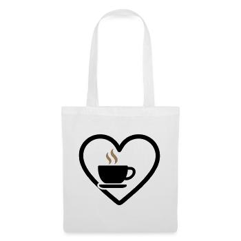 Coffee Heart Cup Hot Drink Morning - Tote Bag - white - Front