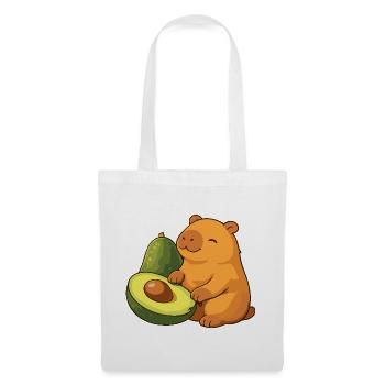 Capybara mit Avocado - Stoffbeutel - Weiß - Vorne