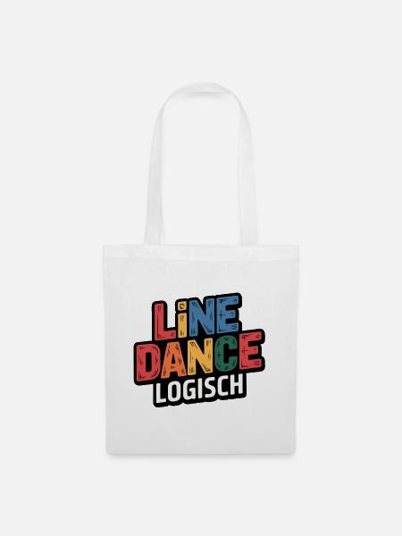 LineDance Logisch Farbig - Stoffbeutel - Weiß