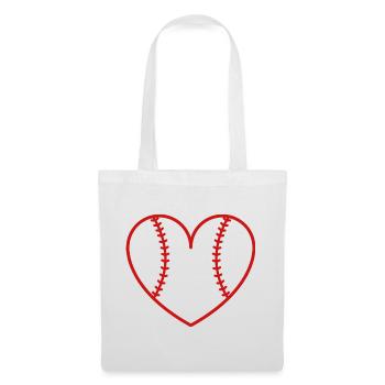 Cœur du baseball softball - Sac en tissu - blanc - Devant