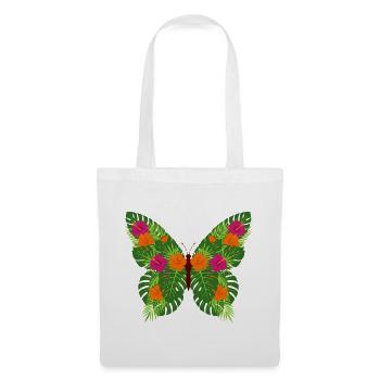 Tropical Butterfly of Leaves - Tote Bag - white - Front