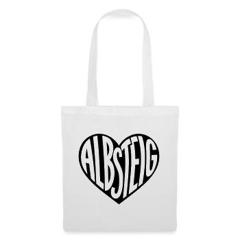 Albsteig, Black Forest Heart Typography - Tote Bag - white - Front