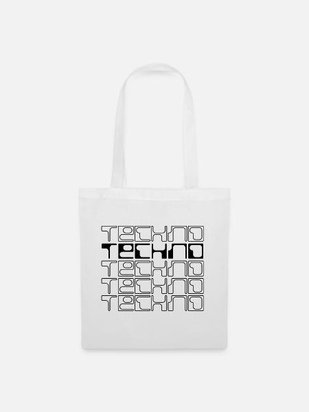 Techno-Musik geometrisches Logodesign - Stoffbeutel - Weiß