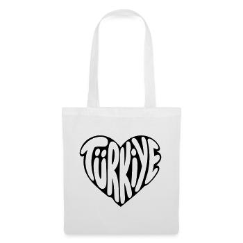 Conception de la police en forme de cœur en Türkiye, Turquie - Sac en tissu - blanc - Devant