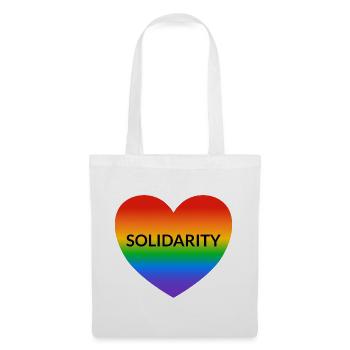 Solidarity Rainbow Heart LGBT Safe Space Gay Ally - Stoffbeutel - Weiß - Vorne