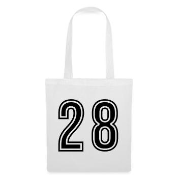 28 Symbole numérique - Sac en tissu - blanc - Devant