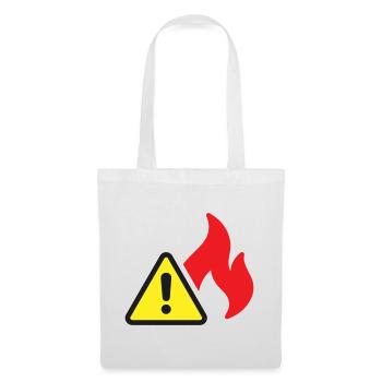 Icône solide d’alerte incendie Symbole de sécurité de flamme - Sac en tissu - blanc - Devant