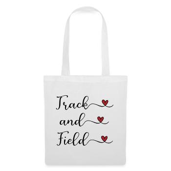 Track and Field handwritten Logo with Hearts - Tote Bag - white - Front