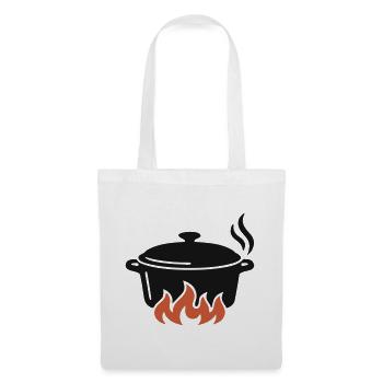Kochtopf Lagerfeuer Logo - Stoffbeutel - Weiß - Vorne