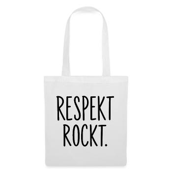Respekt rockt – Spruch für mehr Miteinander - Stoffbeutel - Weiß - Vorne