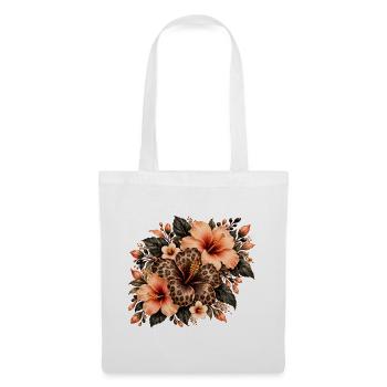 Leopardblüten Tropenbouquet - Stoffbeutel - Weiß - Vorne