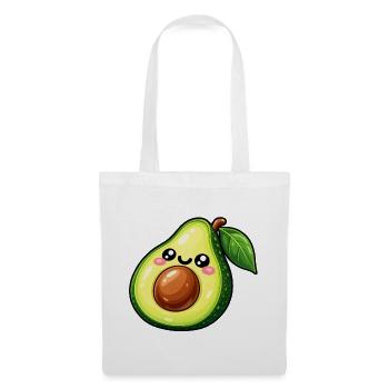 Kawaii Avocado Lächeln - Stoffbeutel - Weiß - Vorne