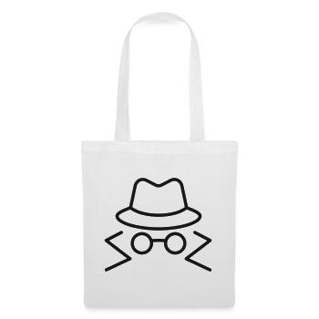 Spionenhut-und-Brillen-Linien-Symbol - Stoffbeutel - Weiß - Vorne