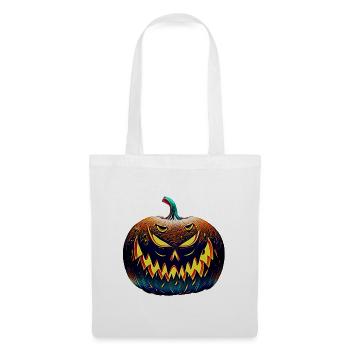Halloween-Kuerbis - Stoffbeutel - Weiß - Vorne