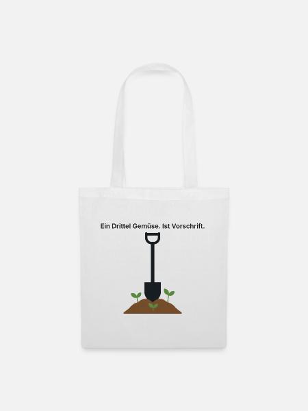 Ein Drittel Gemüse - Kleingarten Schrebergarten - Stoffbeutel - Weiß