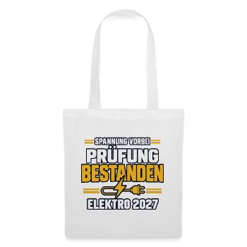 Prüfung bestanden – Elektro Abschluss 2027 - Stoffbeutel - Weiß - Vorne