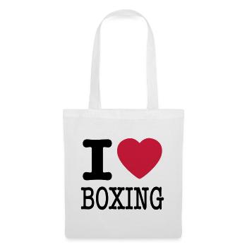 j'aime la boxe / I love boîtes - Sac en tissu - blanc - Devant