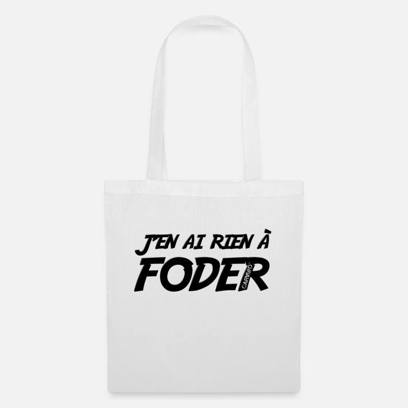J'en ai rien a foder Noir - Sac en tissu - blanc