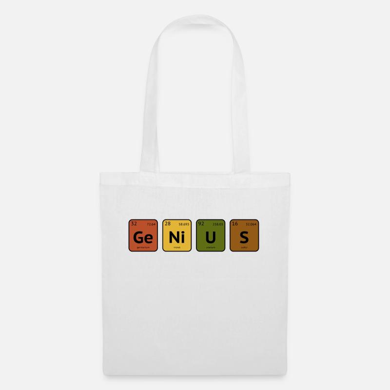 Genius - Periodensystem - Stoffbeutel - Weiß