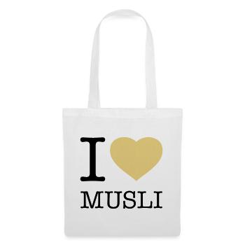 I LOVE MUSLI Müsli - Stoffbeutel - Weiß - Vorne