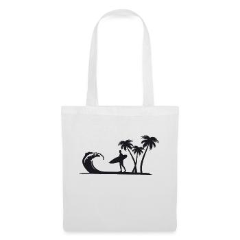 plage - Sac en tissu - blanc - Devant