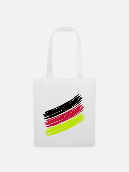 German Stripes - Deutsche Streifen - Germany - - Stoffbeutel - Weiß