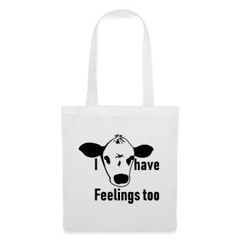 Tierschutz vegan Kuh Tier Tierfreund Geschenk - Stoffbeutel - Weiß - Vorne
