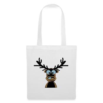 Rudolf the Reindeer Cartoon Motif - Tote Bag - white - Front