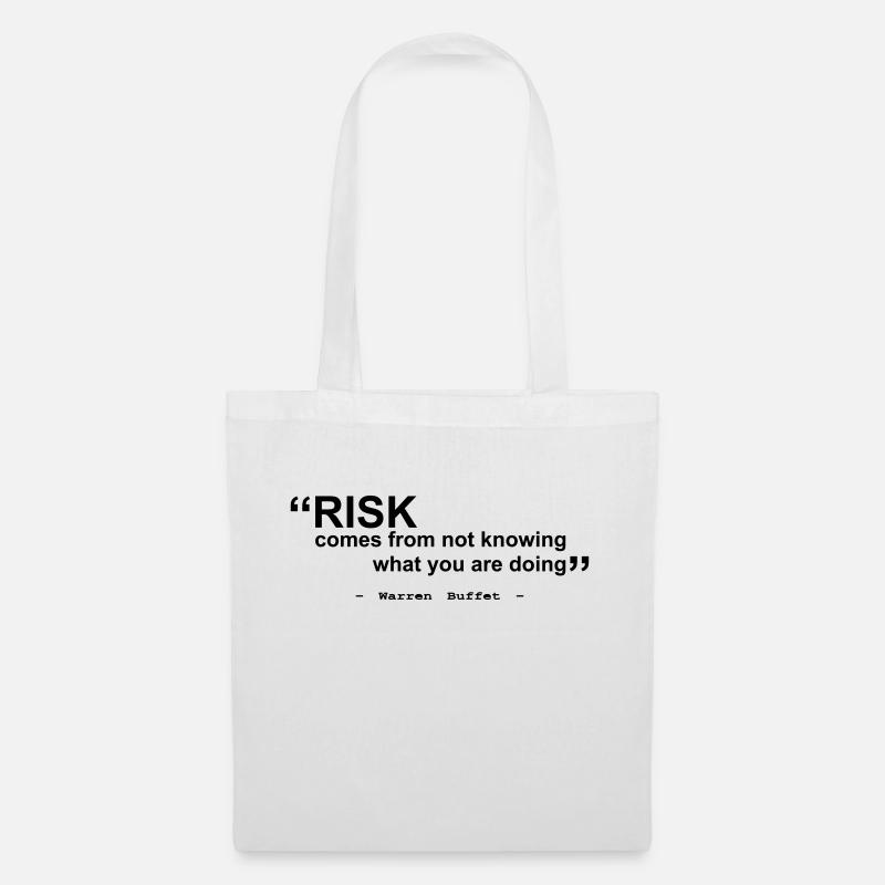 Risk Warren Buffet Zitat - Stoffbeutel - Weiß