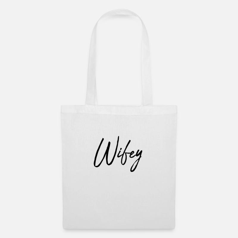 Wifey, Hubby / Geschenk Idee - Stoffbeutel - Weiß
