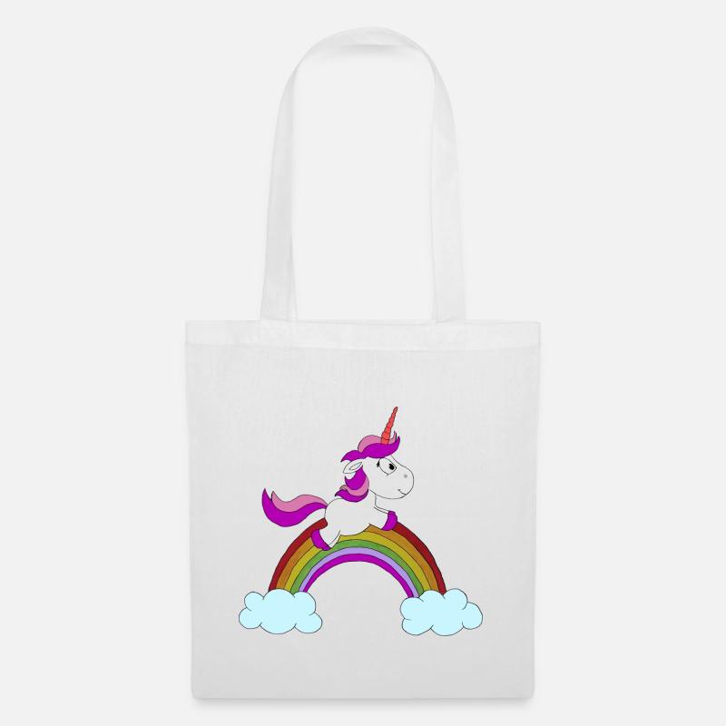 Einhorn Regenbogen Wolke Unicorn - Stoffbeutel - Weiß