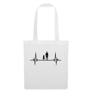 father and daughter pulse heartbeat frequency dad va - Tote Bag - white - Front