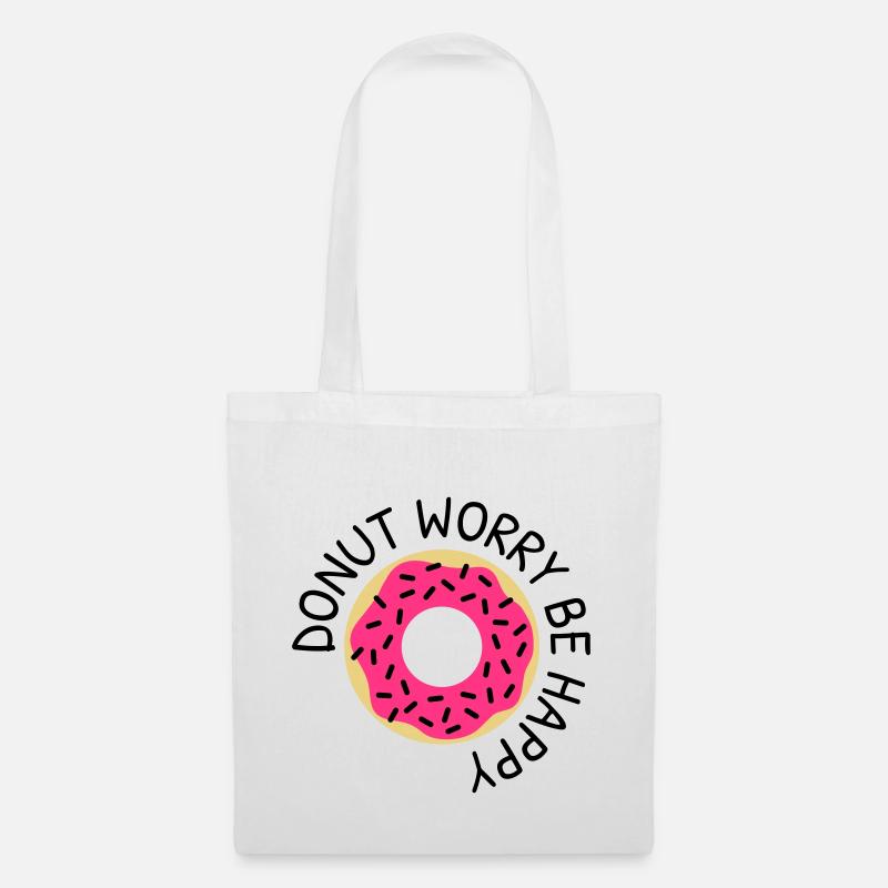 Donut worry be happy - Stoffbeutel - Weiß