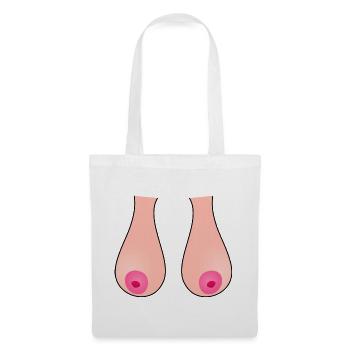 Hanging tits, breasts, sagging, hangers, breasts - Tote Bag - white - Front