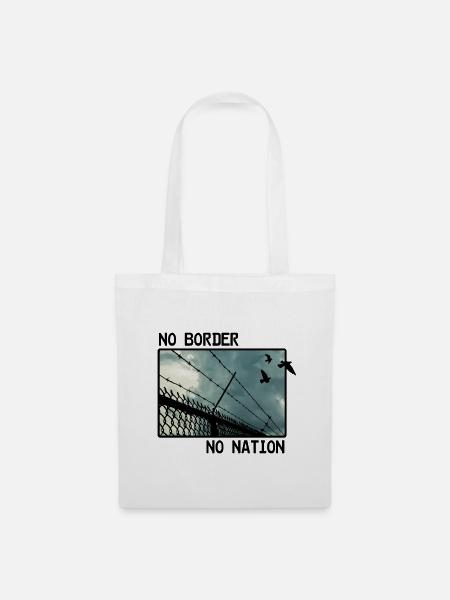 No Border No Nation - Stoffbeutel - Weiß