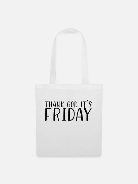 Diebeskind - thank god its friday - Stoffbeutel - Weiß
