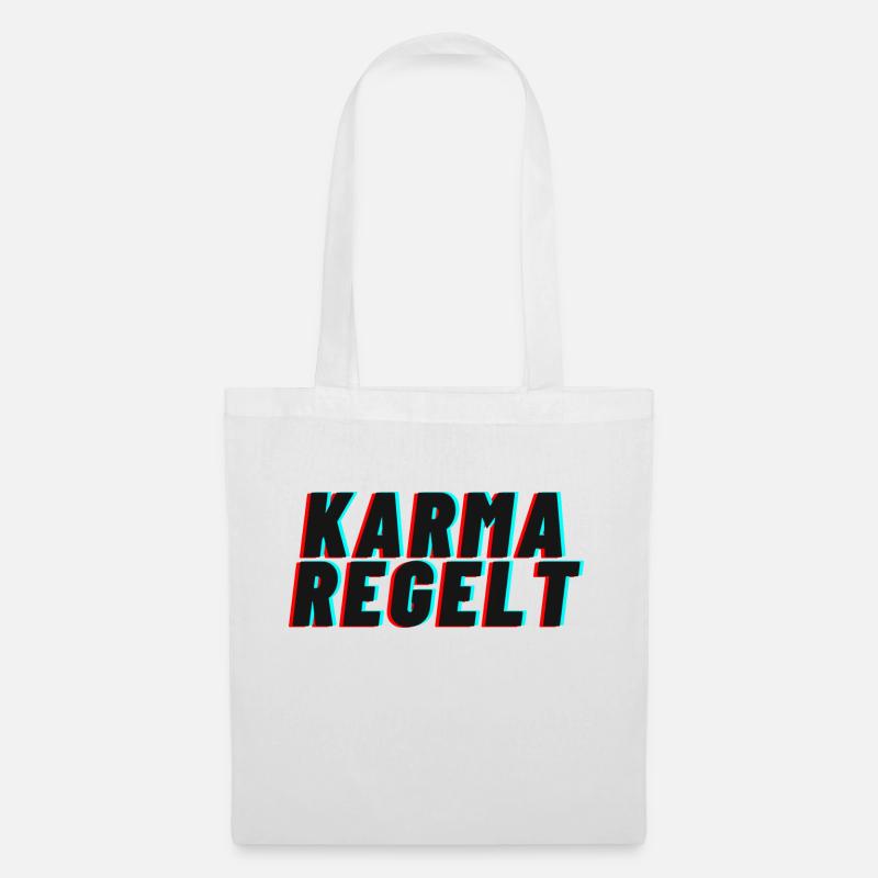 Karma regelt - Stoffbeutel - Weiß