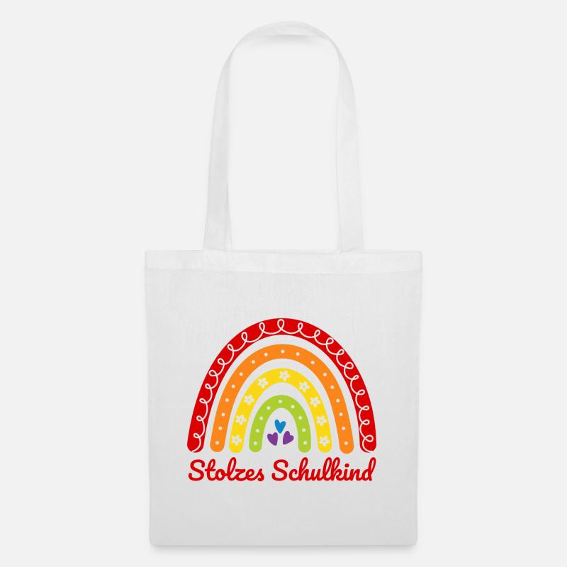 Stolzes Schulkind Boho Regenbogen bunt Einschulung - Stoffbeutel - Weiß