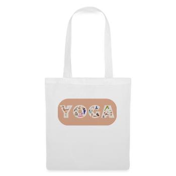 Yoga Schriftzug - Stoffbeutel - Weiß - Vorne