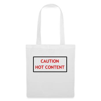 caution hot content, i am hot, flames - Stoffbeutel - Weiß - Vorne
