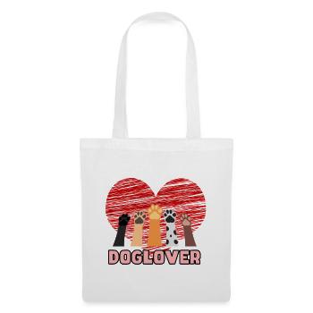 Doglover pour les vrais amoureux des chiens # - Sac en tissu - blanc - Devant