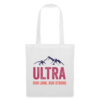 Ultra Running - Lauf lang. Laufen Sie stark. - Stoffbeutel - Weiß - Vorne