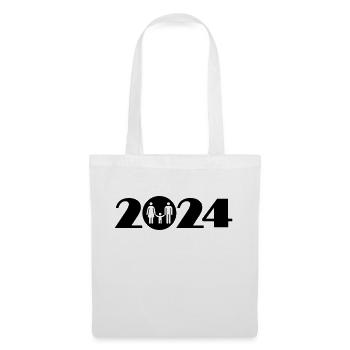 Famille 2024, Fête de famille 2024, Naissance 2024 - Sac en tissu - blanc - Devant