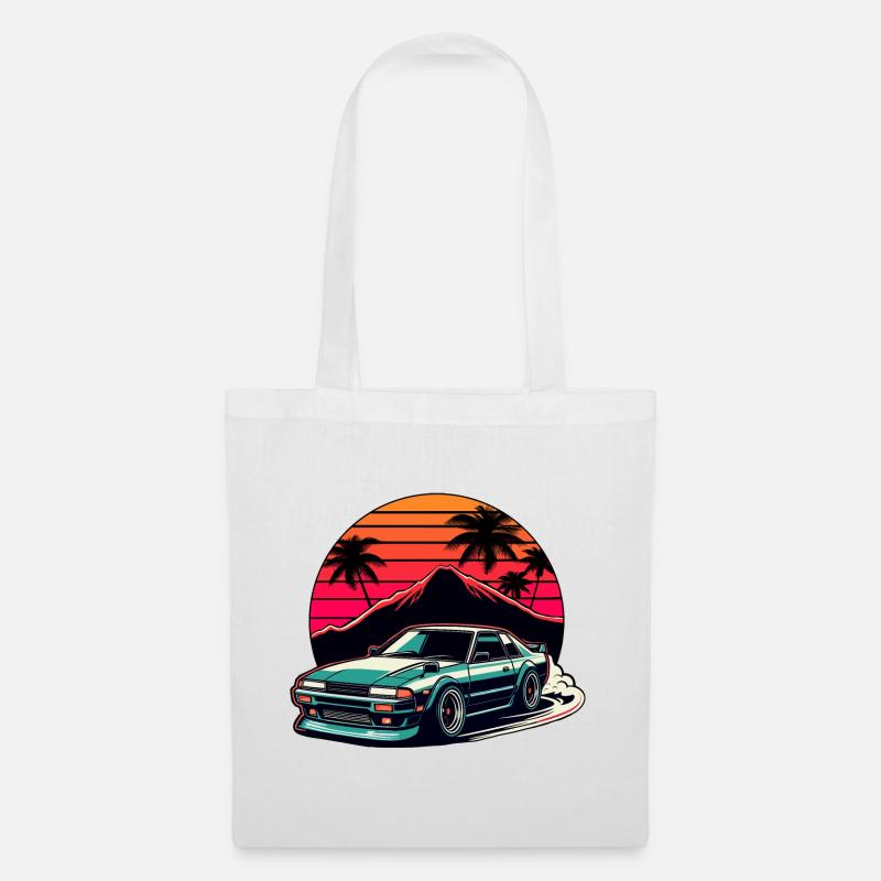 JDM-Auto Japanische Retro-Autorenn-Drift-Legende - Stoffbeutel - Weiß