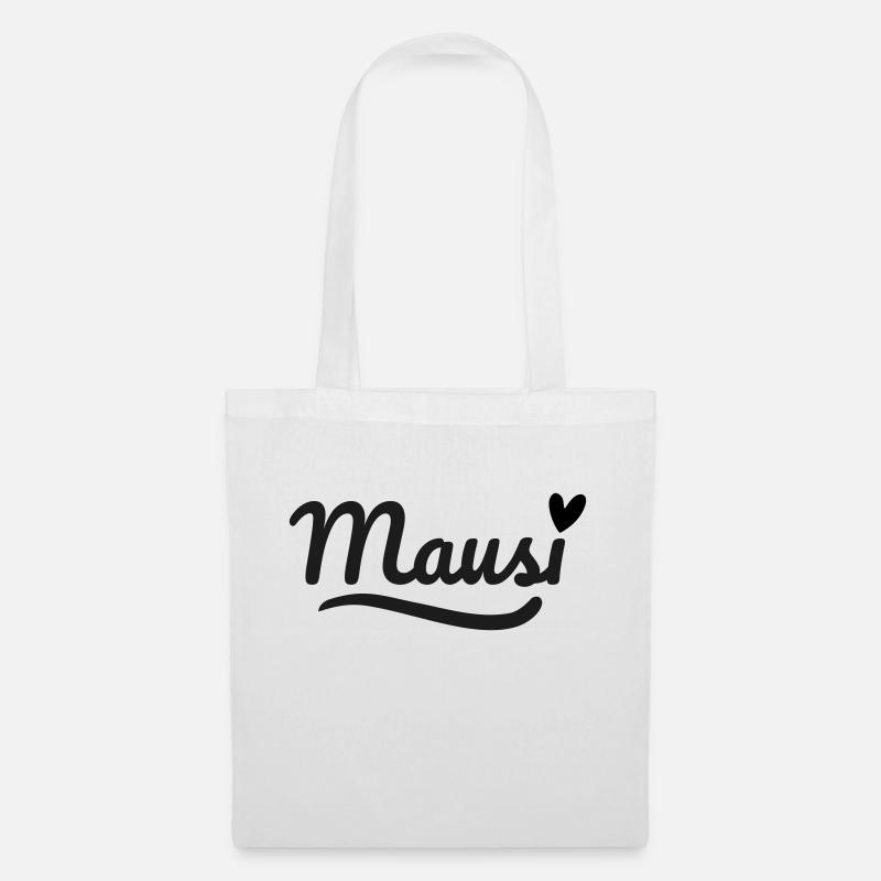 Mausi Schrift Herz - Stoffbeutel - Weiß