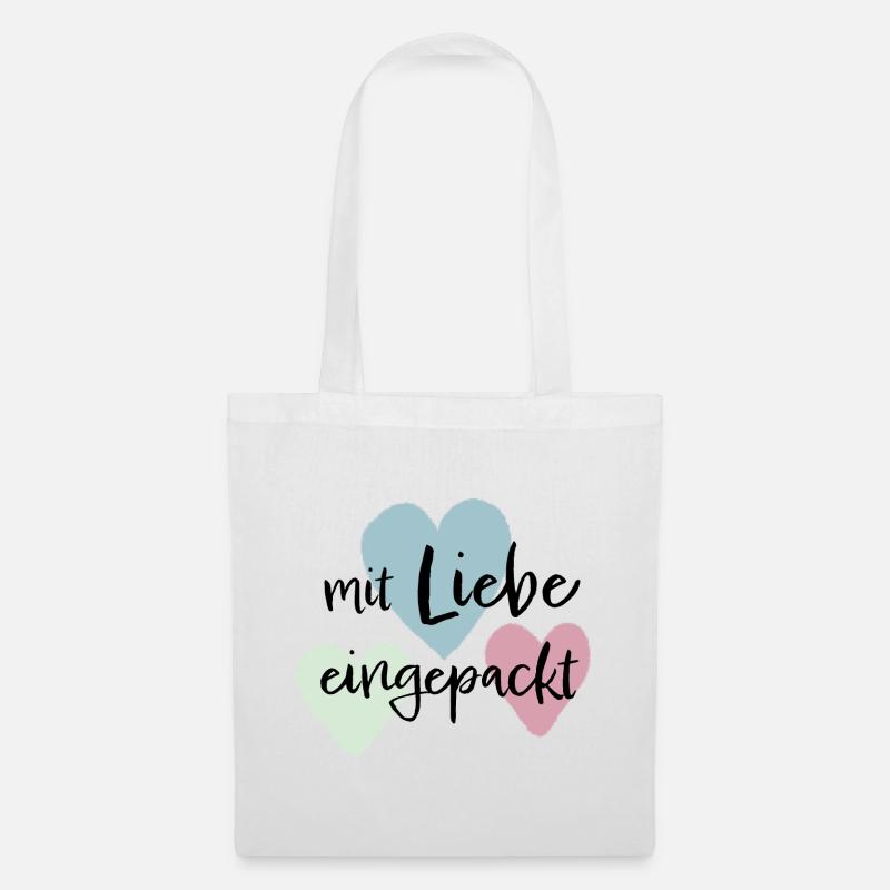Mit liebe eingepackt - Stoffbeutel - Weiß