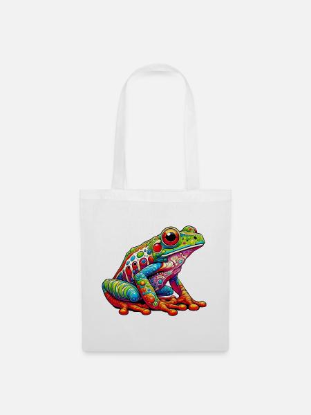 Frosch - Stoffbeutel - Weiß